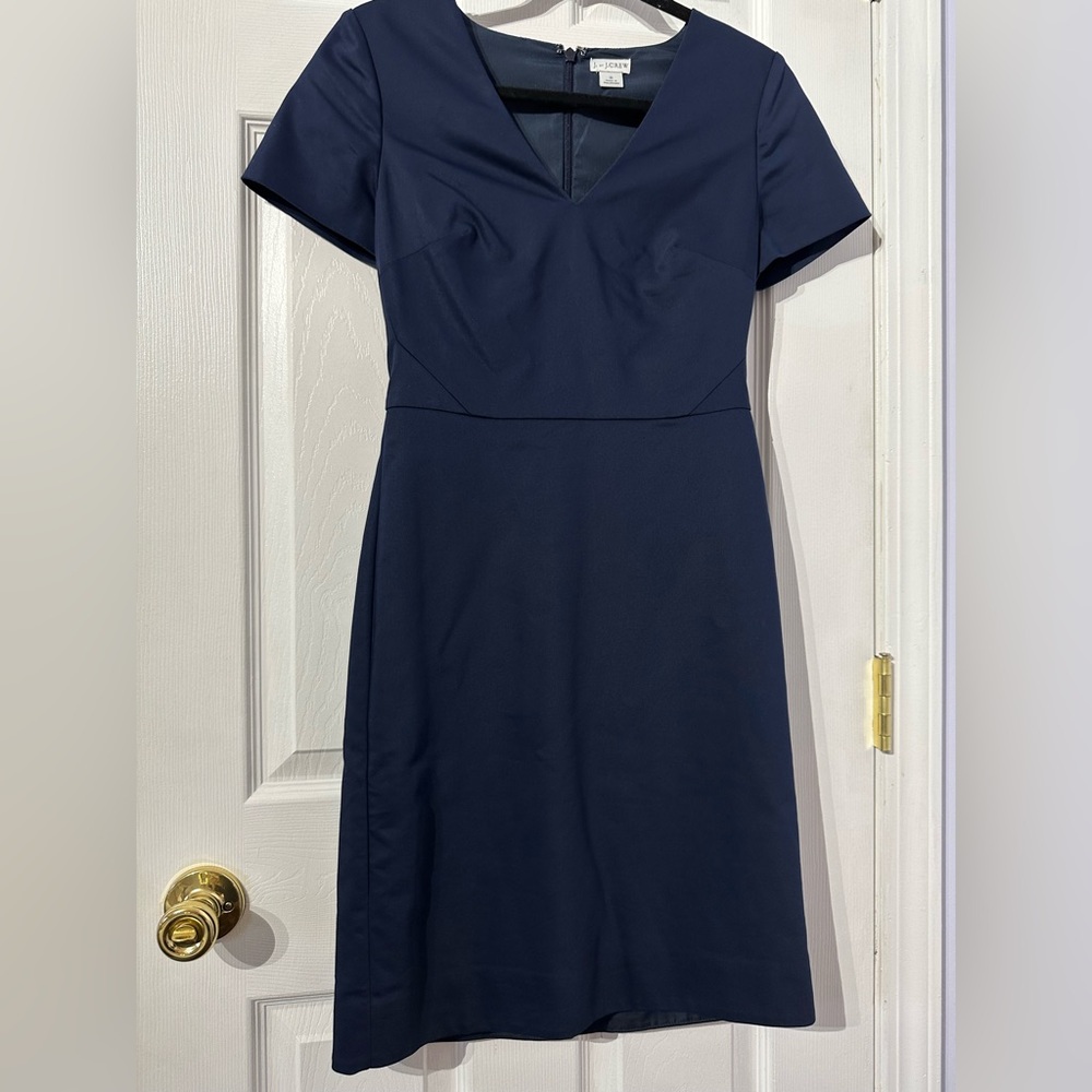 J. Crew Elegant Navy Blue Dress size 0 - Picture 4 of 16
